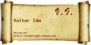 Valter Ida névjegykártya
